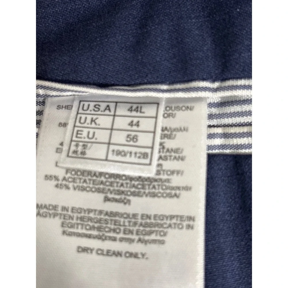 Brooks Brothers Explorer Regent Fit Blue Wool Blend Two Button Blazer Jacket 44L